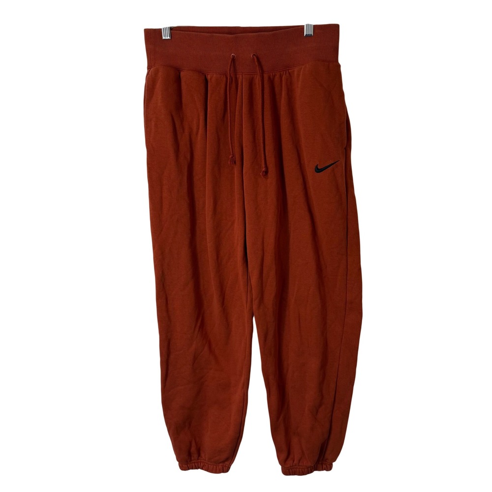 Nike Womens Sweatpants M Orange Excellent Phoenix Fleece High Rise DQ5887-832